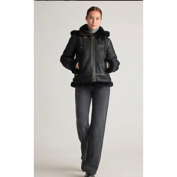Quince 100% Shearling leather jacket Size Small NWT - Picture 2 of 7